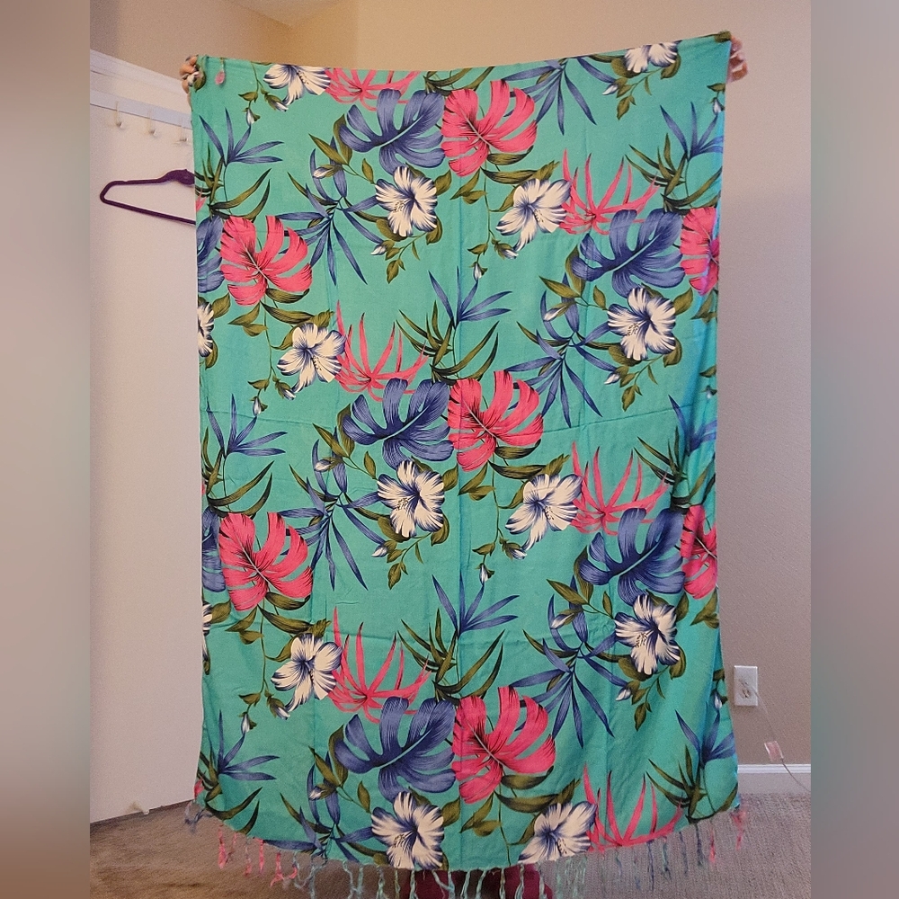Long Sarong Bright Hibiscus Collection Hawaii Swimsuit Cover Up Beach Wear